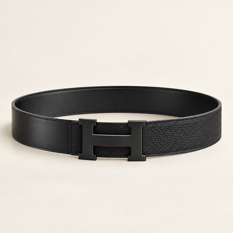 Hermès — H belt buckle & Reversible leather strap 32 mm — AI 生成的插图
