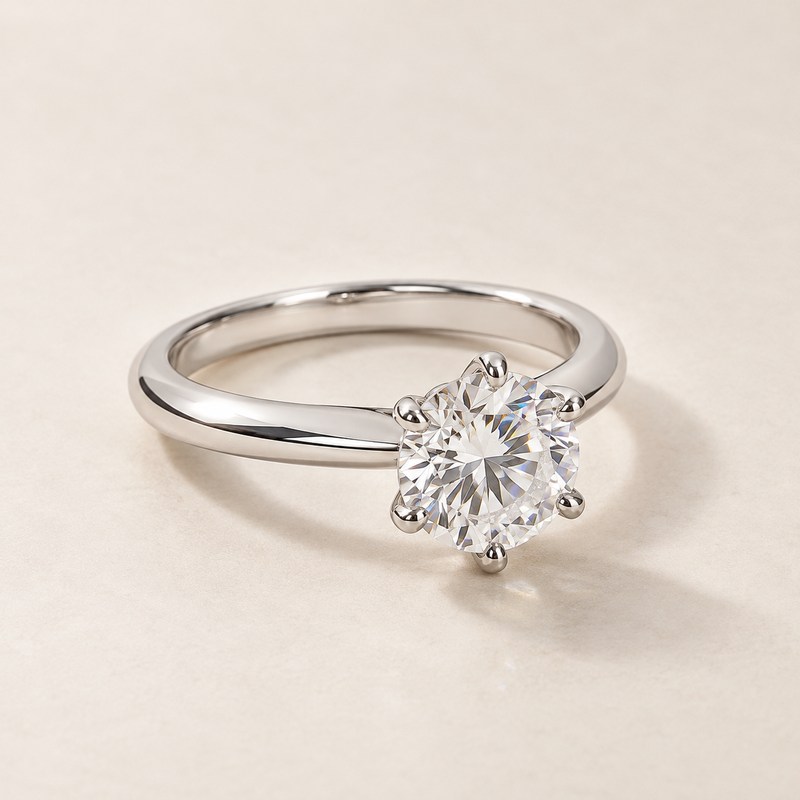 Tiffany & Co. — The Tiffany Setting Engagement Ring — Ilustração gerada por IA