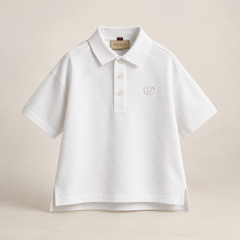 Gucci — Children's cotton piquet polo shirt — KI-generierte Illustration