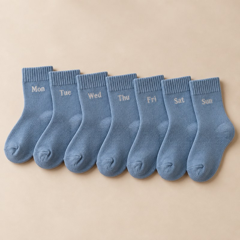 Bonpoint — Blue cotton weekly sock set — AI से निर्मित चित्र