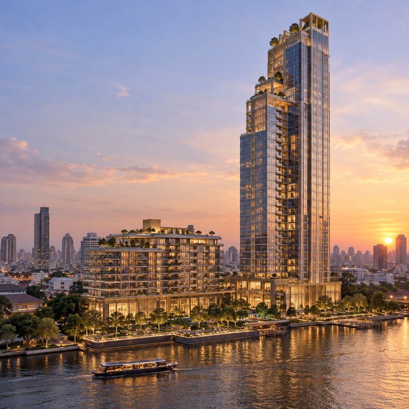 Four Seasons — Four Seasons Private Residences Bangkok at Chao Phraya River — AI 生成的插图