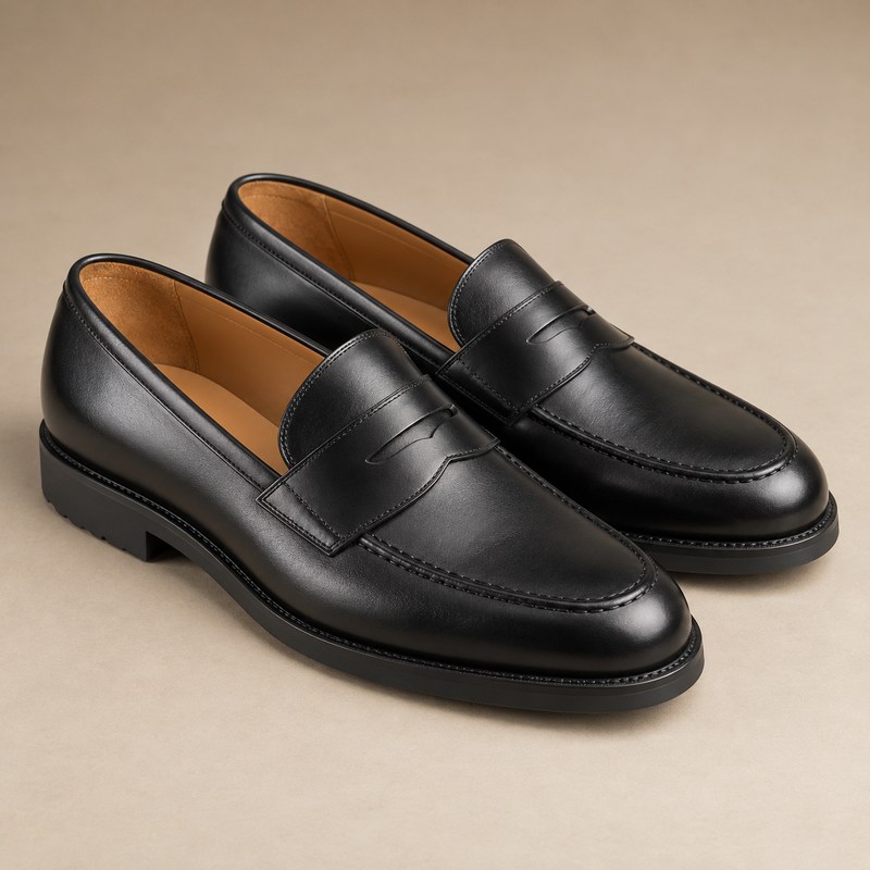 Crockett & Jones — Boston Black Calf — Illustration générée par IA