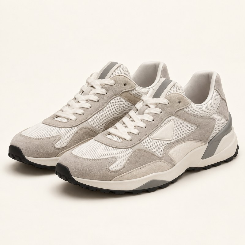 Mesh fabric and suede sneakers — Иллюстрация, созданная ИИ